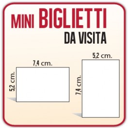 250 Mini Biglietti da Visita 7,4x5,2 cm