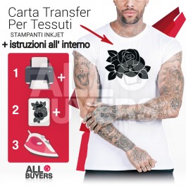 CARTA TRANSFER A4 TESSUTI STAMPA INKJET trasferibile magliette t-shirt