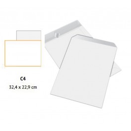 250 Buste da lettera a sacco C4, 90 g/m² carta offset, Senza Finestra, stampa a Colori, F.to 32,40 x 22,90 cm